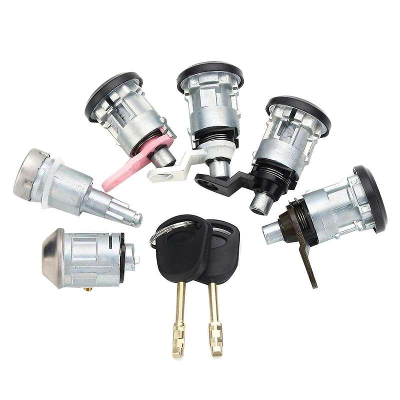 6Pcs Front Rear Door Ignition Full Left Right Lock Set with 2 Keys for Transit Mk5 1994-2000