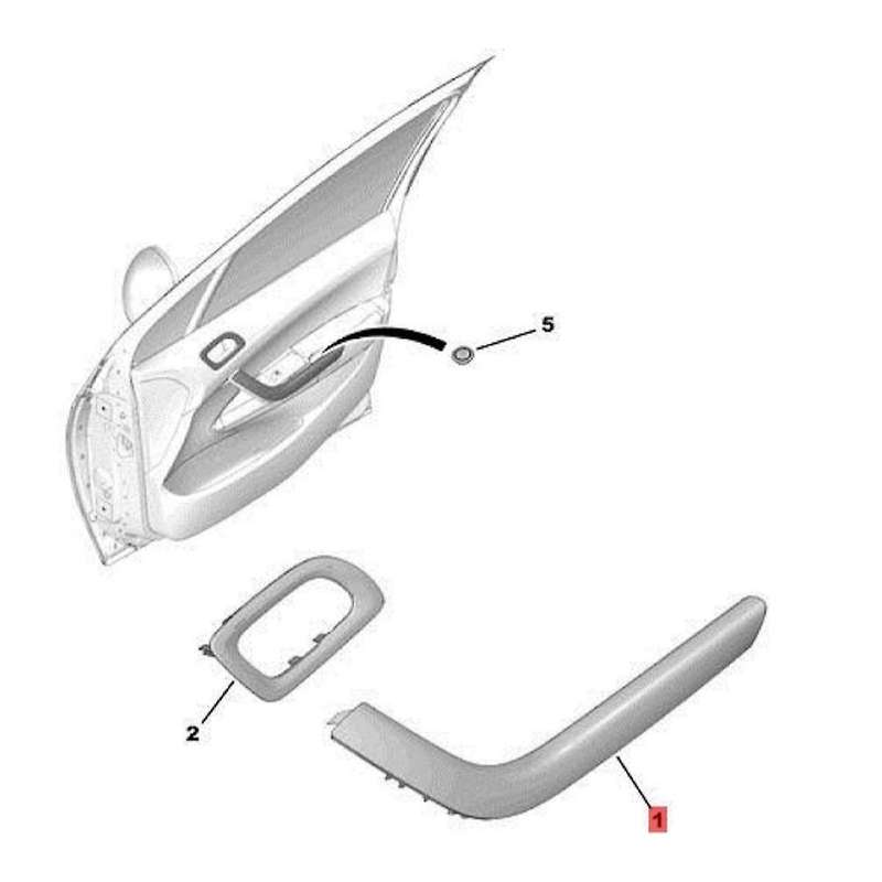 6pcs Front Door Handle Trim Cover+Brackets Strip+Inner Door Bowl 9345AA 9345AG for 408 1.6i 2.0i Arm