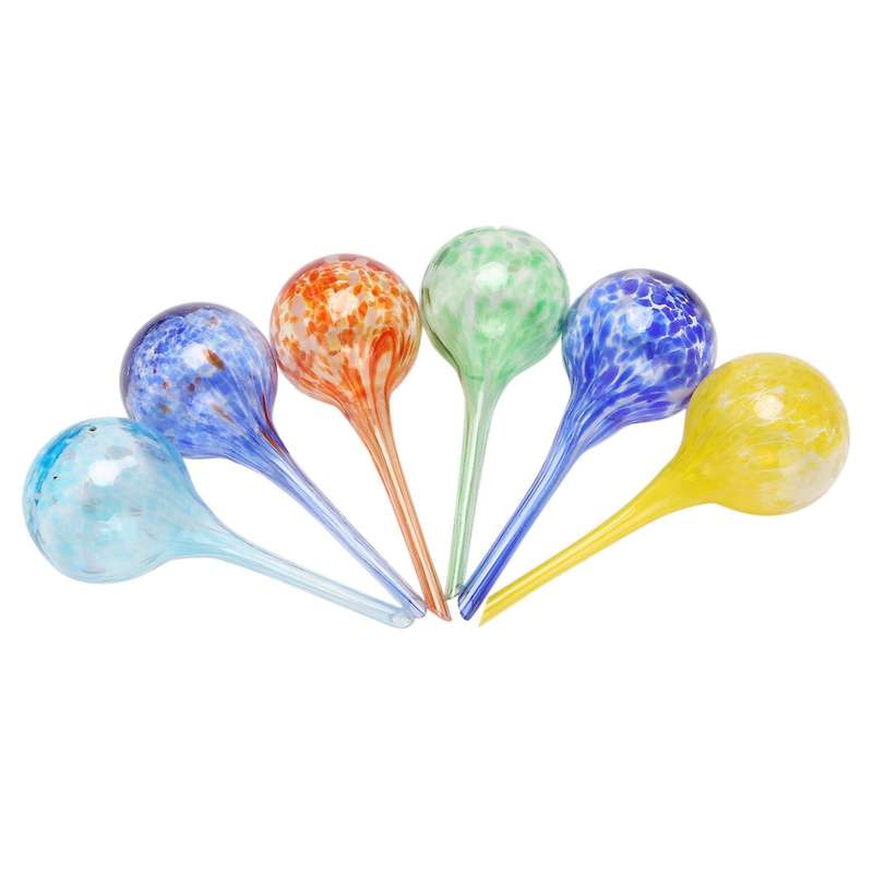 6pcs Glass Watering Globes, Automatic Drippers Waterers Dripping Equipment for Indoor Outdoor Garde