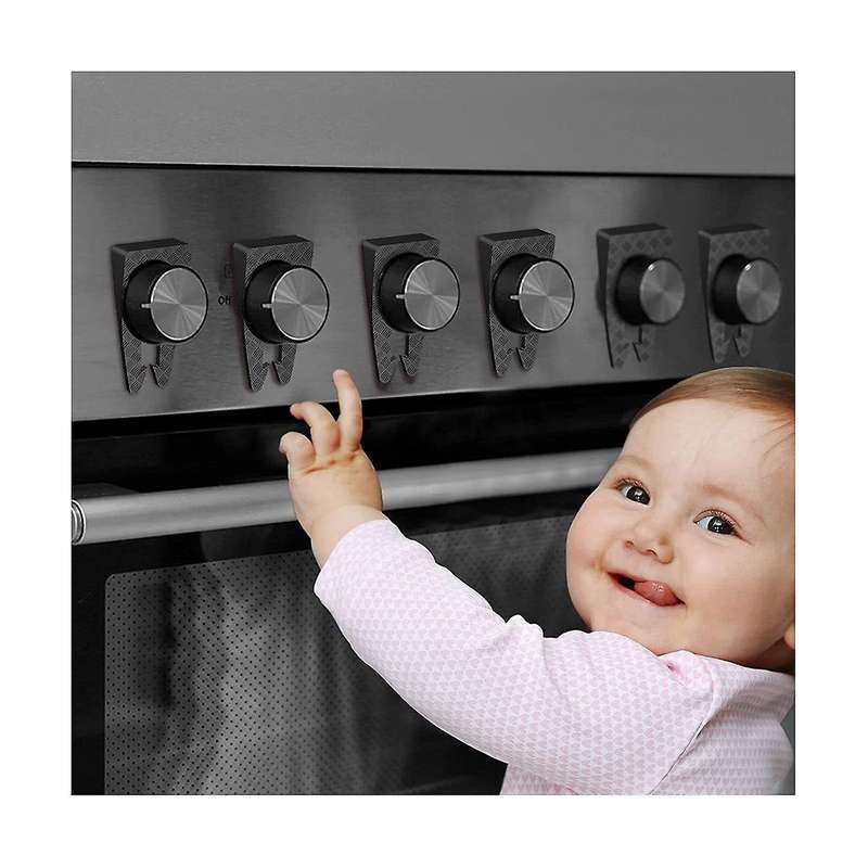 6pcs Gas Stove Knob Locks Oven Front Lock for Child Safety Heat-resistant and Effortless Installati