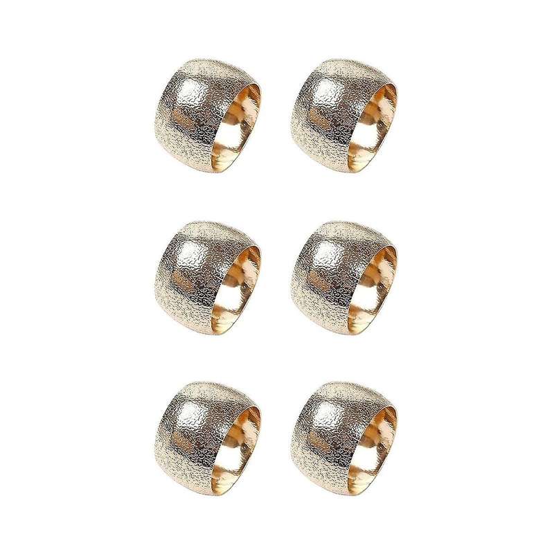 6Pcs Gold Metal Napkin Rings, Elegant Wedding Napkin Holder Rings, Perfect for Table Decor Celebrati