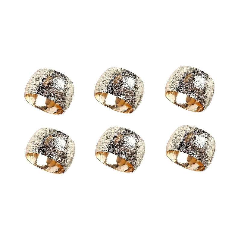 6Pcs Gold Metal Napkin Rings, Elegant Wedding Napkin Holder Rings, Perfect for Table Decor Celebrati
