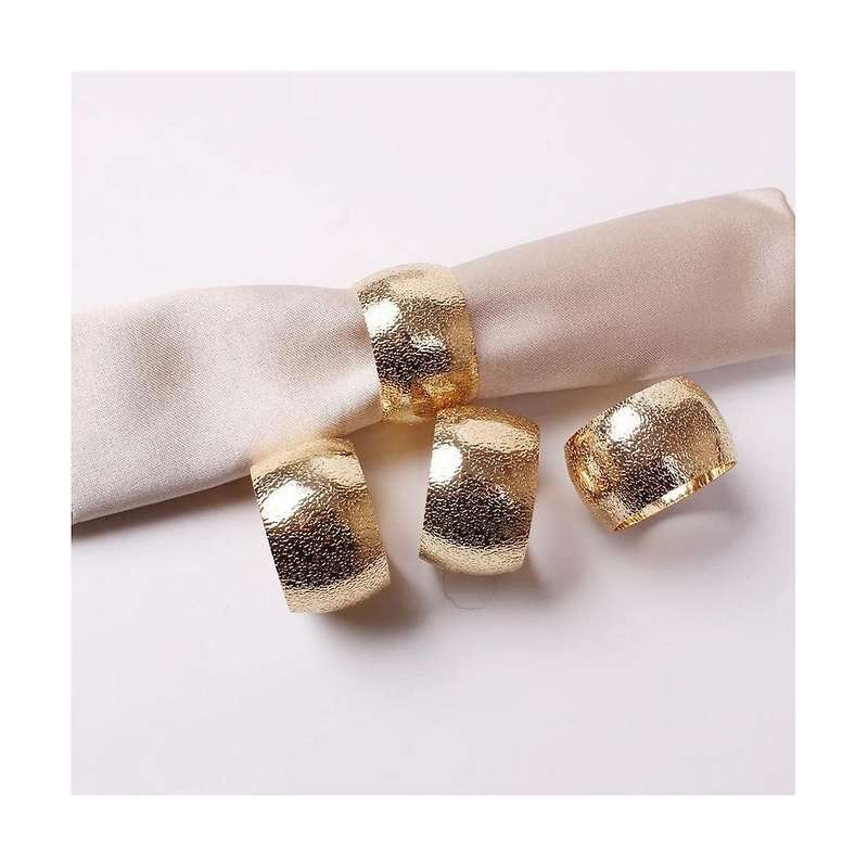 6Pcs Gold Metal Napkin Rings, Elegant Wedding Napkin Holder Rings, Perfect for Table Decor Celebrati