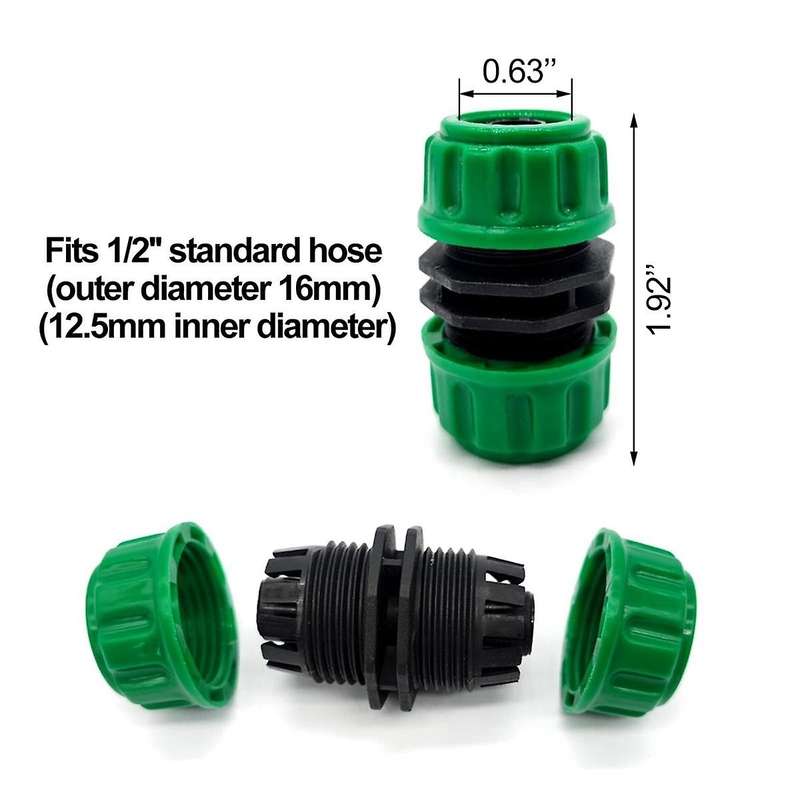 6Pcs Hose Repair Connector Extender for Join 1/2 Inch Garden Hose Pipe Quick Repair Connection Garde