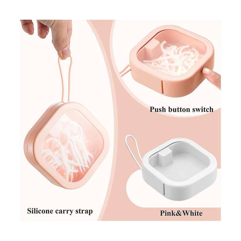6pcs Hair Tie Organizer Dispenser ,bathroom Storage Organizer Holder Cotton Swabs Dispenser (pink+w