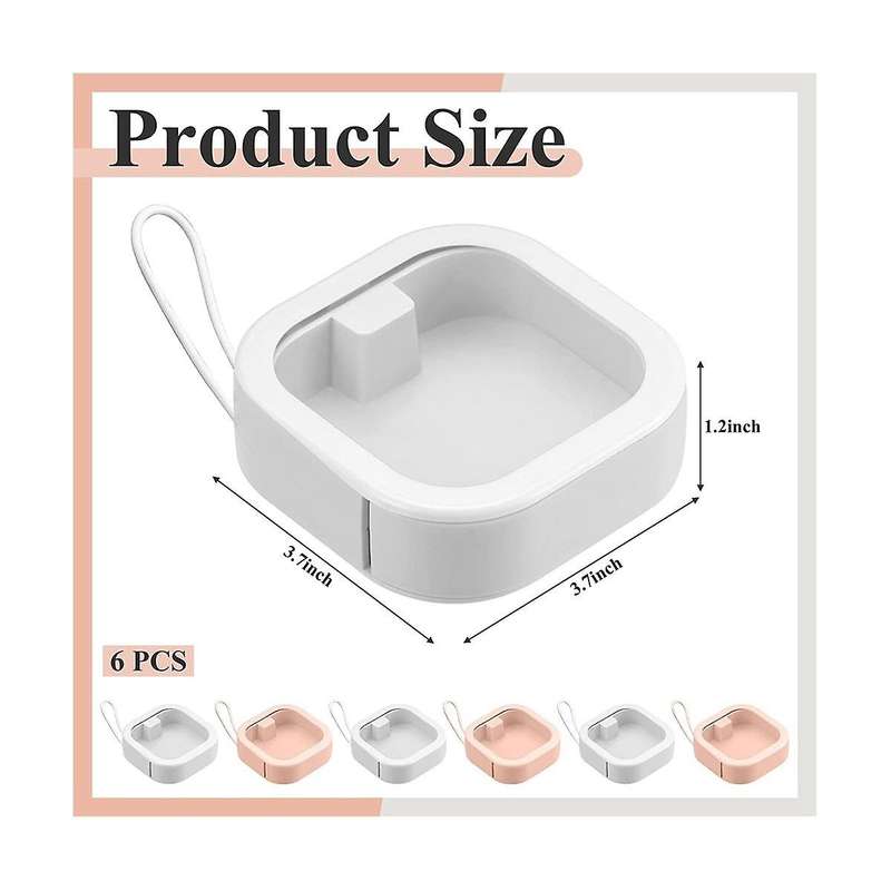 6pcs Hair Tie Organizer Dispenser ,bathroom Storage Organizer Holder Cotton Swabs Dispenser (pink+w
