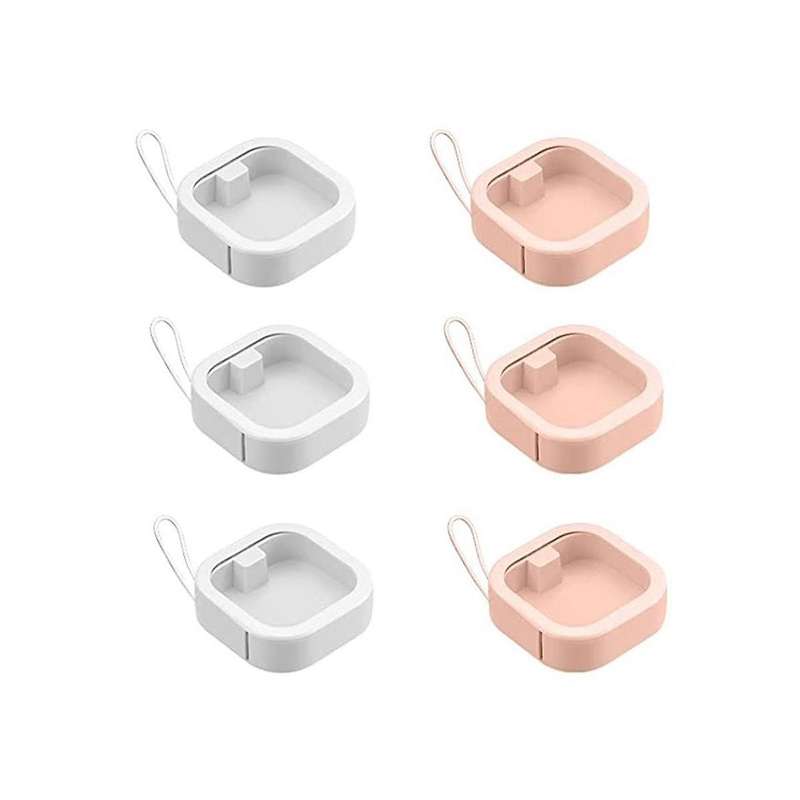 6pcs Hair Tie Organizer Dispenser ,bathroom Storage Organizer Holder Cotton Swabs Dispenser (pink+w