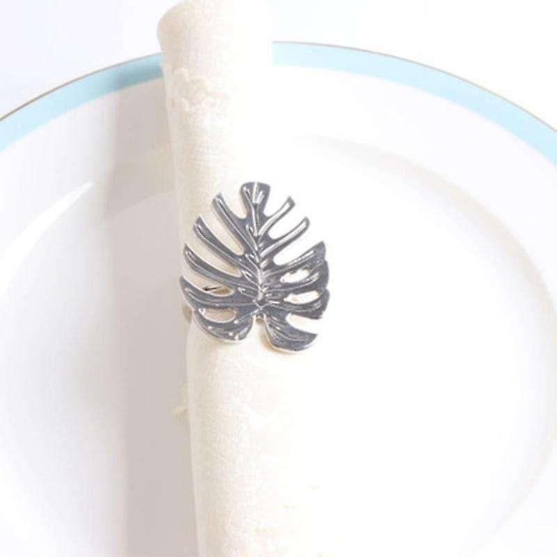 6Pcs Gold Leaf Napkin Rings for Wedding Dinner Party Christmas Kitchen Gold Leaf Serviette Buckle N