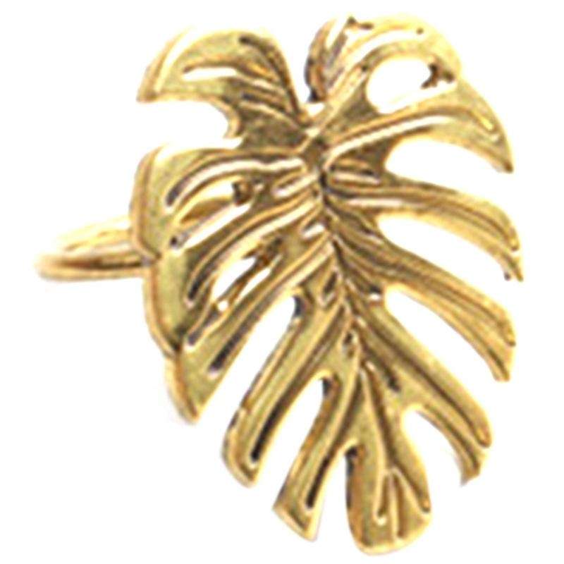 6Pcs Gold Leaf Napkin Rings for Wedding Dinner Party Christmas Kitchen Gold Leaf Serviette Buckle N