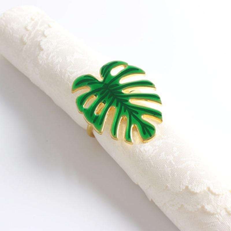6Pcs Gold Leaf Napkin Rings for Wedding Dinner Party Christmas Kitchen Gold Leaf Serviette Buckle N