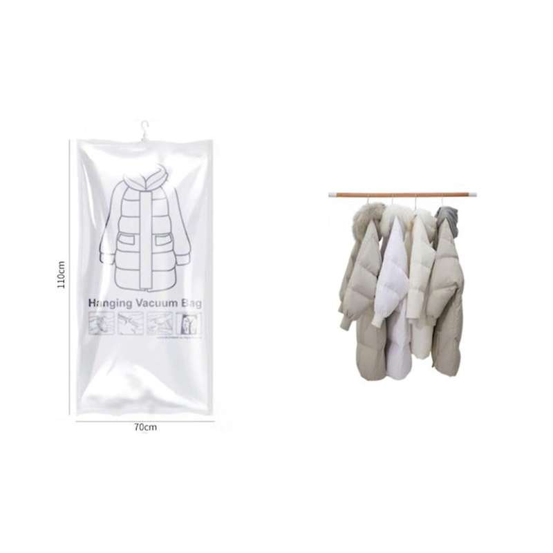 6pcs Hanging Vacuum Storage Bags for Clothes Vacuum Space Saver Bags for Clothes with Hanger Hook