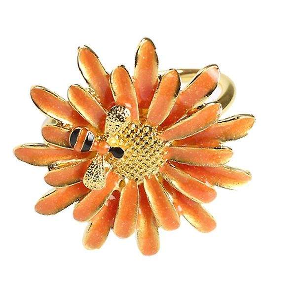 6Pcs Hotel Tableware Bee Flower Napkin Buckle Napkin Ring Chinese Alloy Daisy Napkin Ring