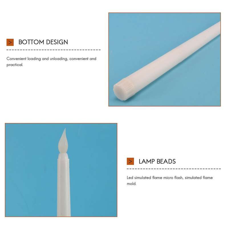 6pcs Led Taper Candle for Dinner, Flickering Flameless Tapered Battery Operated Table Settings Wedd
