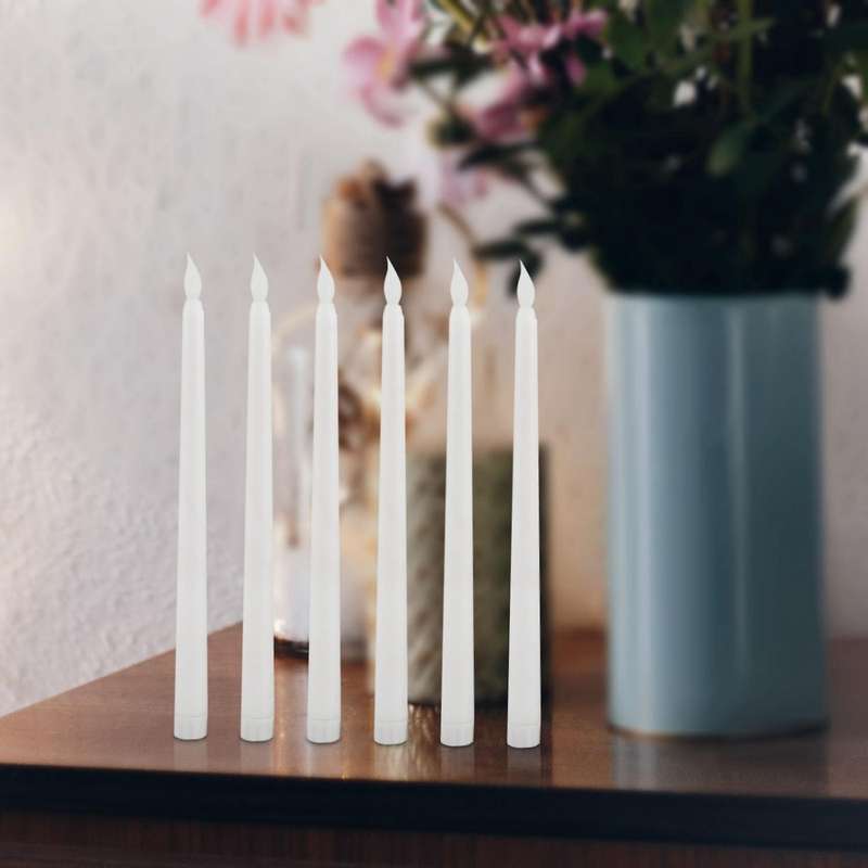 6pcs Led Taper Candle for Dinner, Flickering Flameless Tapered Battery Operated Table Settings Wedd
