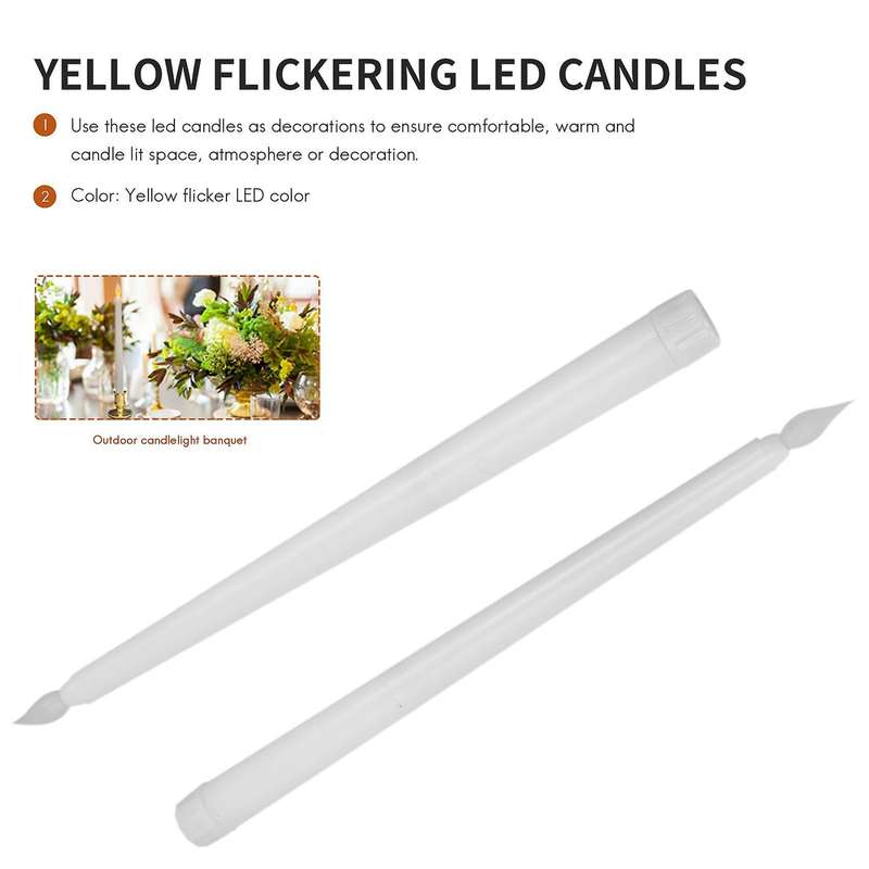 6pcs Led Taper Candle for Dinner, Flickering Flameless Tapered Battery Operated Table Settings Wedd