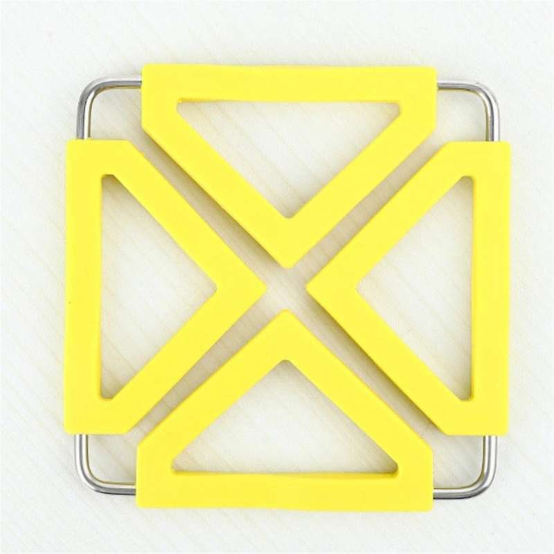 6pcs Kitchen Utility Foldable Silicone Trivets Mat Pad Expandable Collapsible Suqare Trivets Heat-re