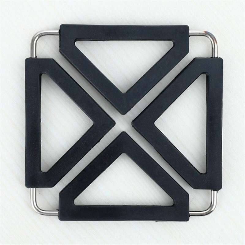 6pcs Kitchen Utility Foldable Silicone Trivets Mat Pad Expandable Collapsible Suqare Trivets Heat-re