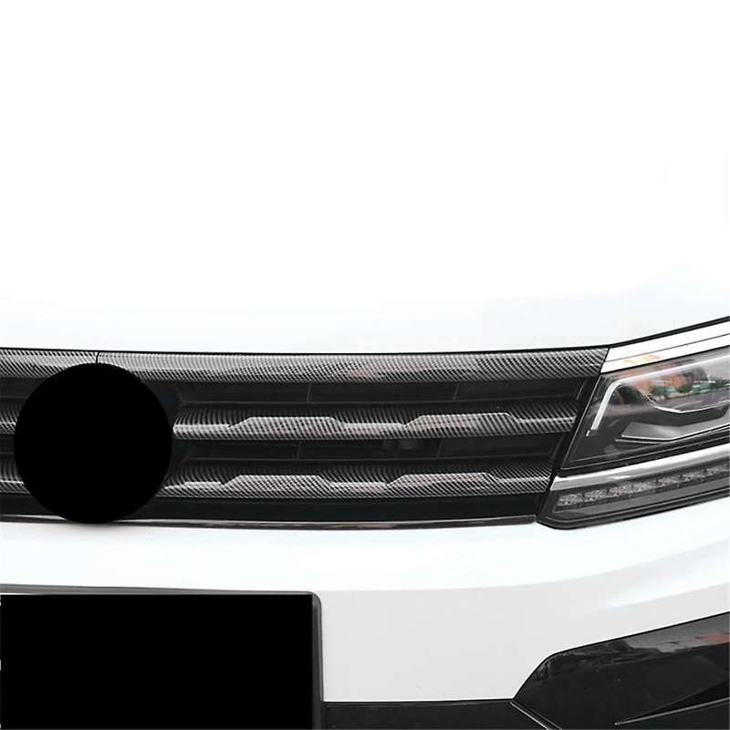 6pcs Lhd for L 2017-2021 Carbon Fiber Front Bumper Mesh Center Grille Grill Moulding Strips Cover T