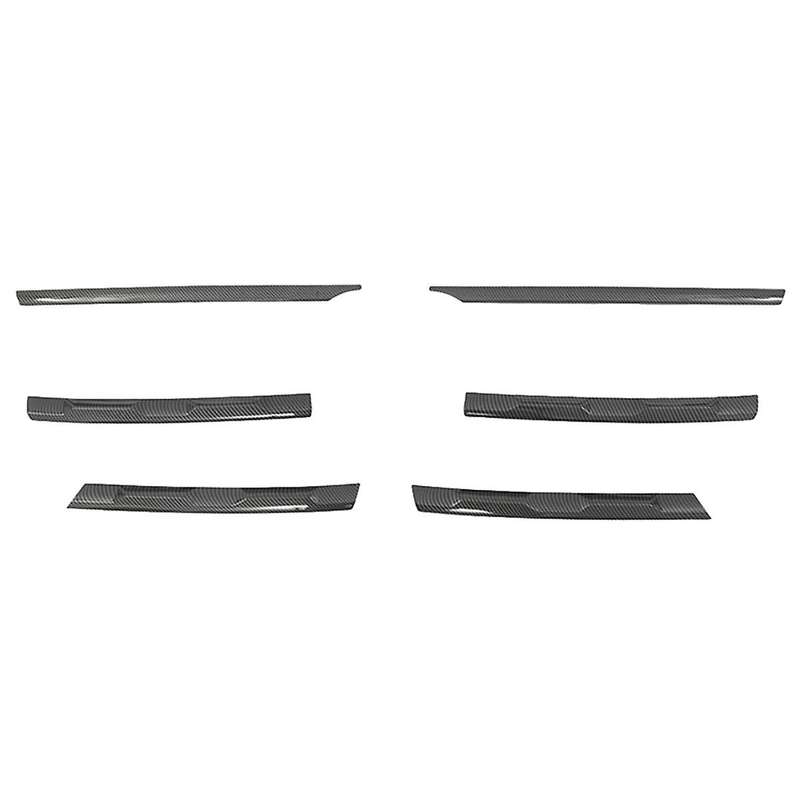 6pcs Lhd for L 2017-2021 Carbon Fiber Front Bumper Mesh Center Grille Grill Moulding Strips Cover T