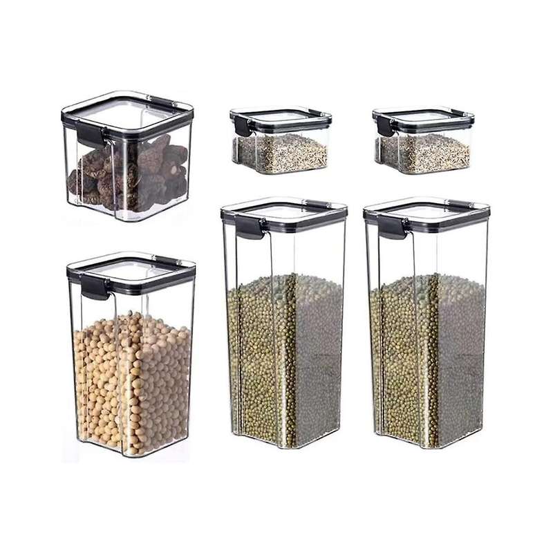 6pcs Kitchen Containers Seasoning Box Organizer Storage Jars for Cereals Jar for Bulk Jars with Lid