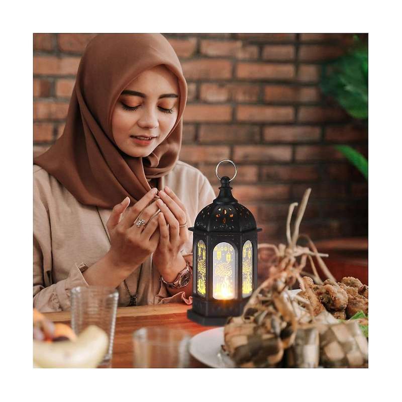 6pcs Mini Ramadan Candle Mubarak Lantern Led Eid Mubarak Lantern Moon Star Lights Centerpiece Decor