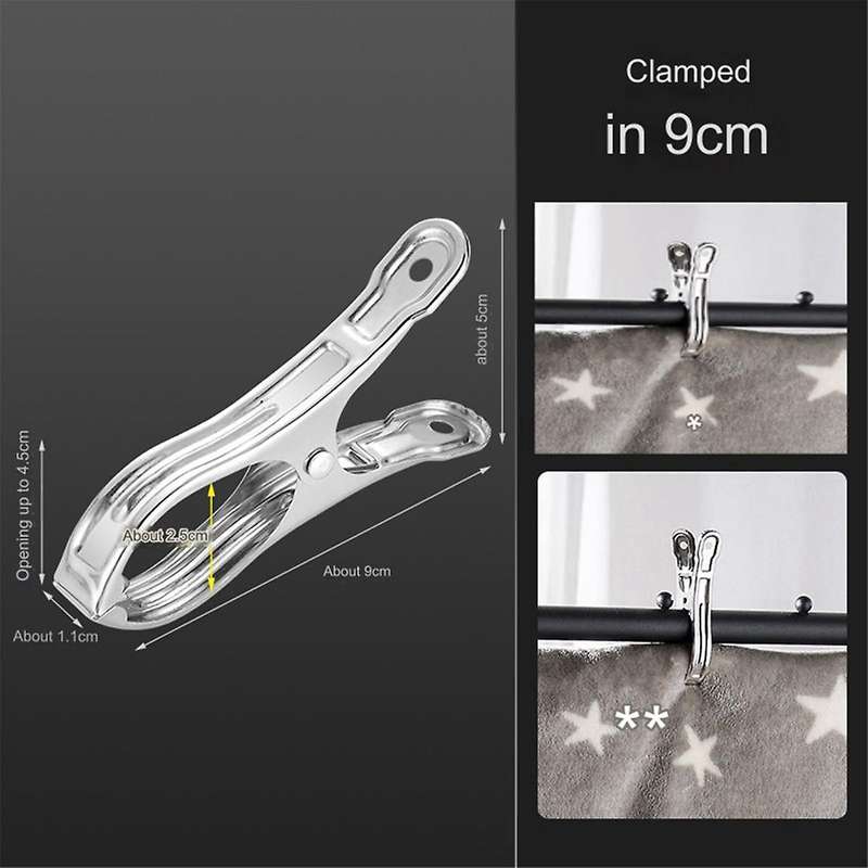 6Pcs Metal ClothesPins,Row Cover Clips Stainless Steel Pool Towel Clips,Chair Clips for Beach Towels