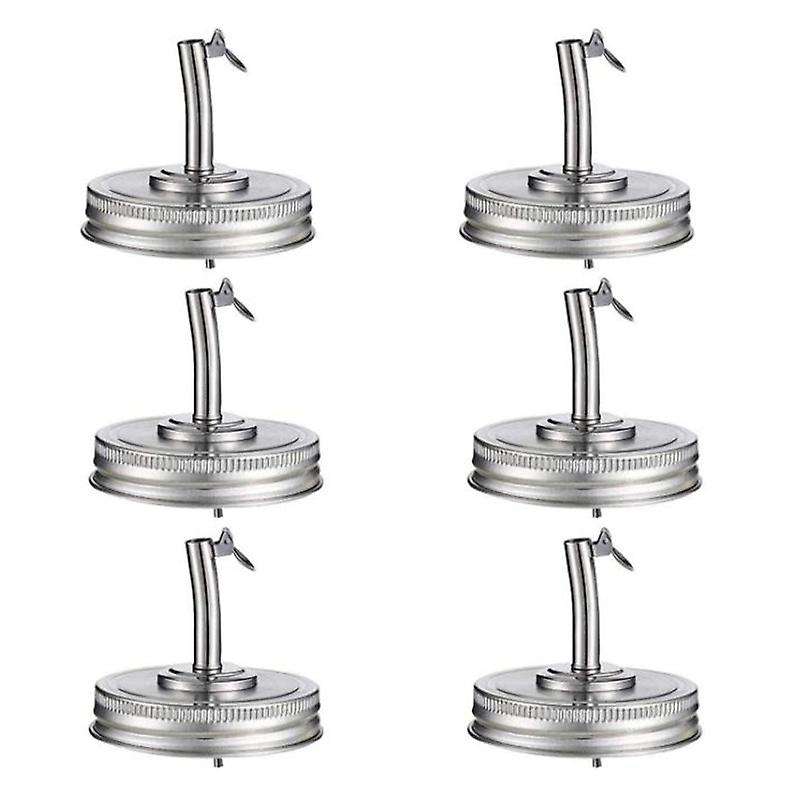 6Pcs Mason Jar Pour Spout Lid, Jar Oil Spout Lid Oil Pour Spout Dispenser with Caps Liquor Bottle Sp