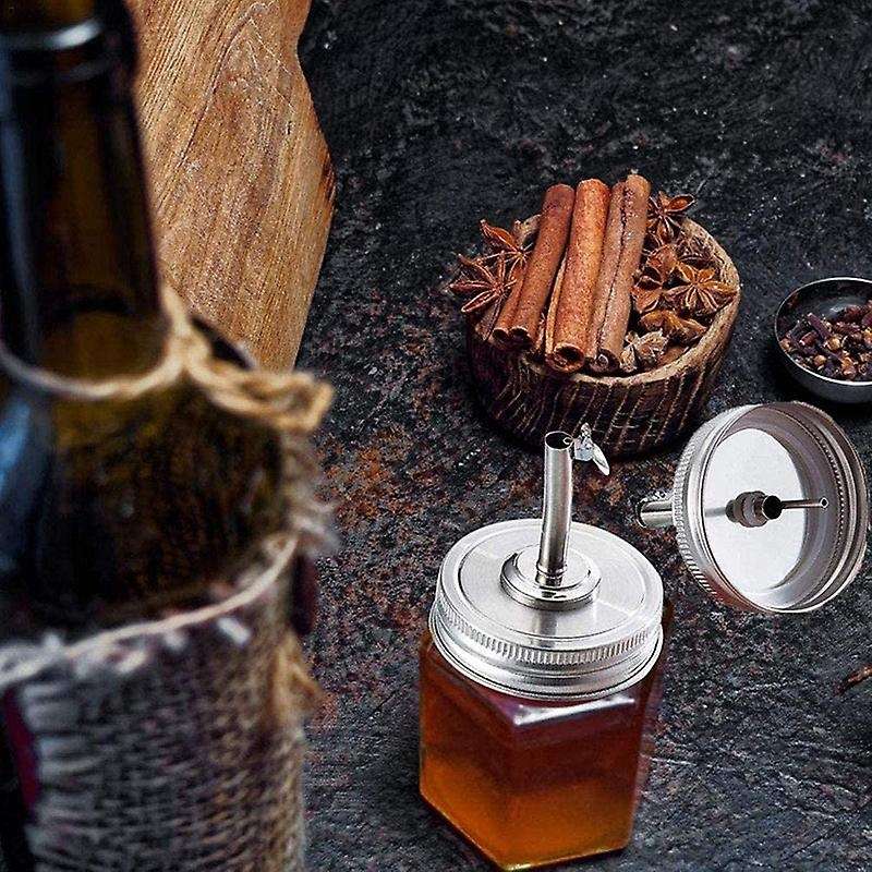 6Pcs Mason Jar Pour Spout Lid, Jar Oil Spout Lid Oil Pour Spout Dispenser with Caps Liquor Bottle Sp