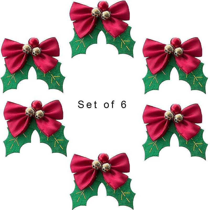6Pcs Napkin Holder Christmas Bell Napkins Rings Cloth Napkin Holder for Christmas Dining Table,Home