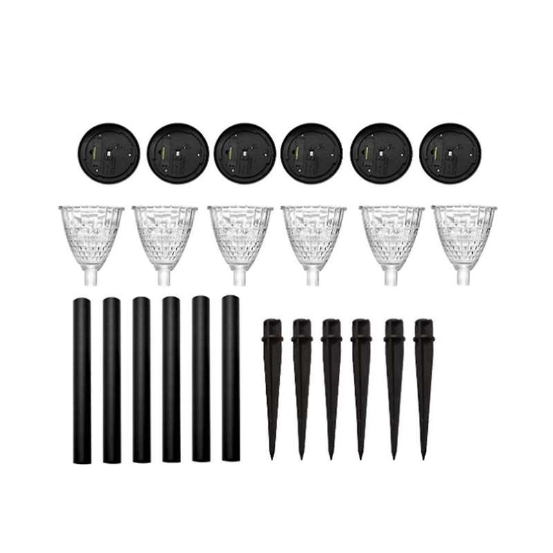 6Pcs Outdoor Solar Pathway Light Warm Light LED Solar Light Outdoor Waterproof Solar Powered Garden
