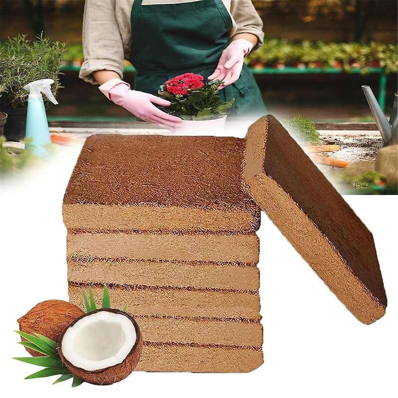 6pcs Organic Coconut Fiber for Plants, Organic Coconut Bricks, Natural Organic Compressed Coconut
