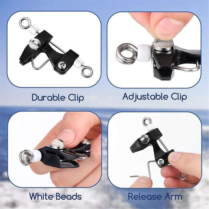 6Pcs Outrigger Release Clips Downrigger Release Clips with Adjustable Tension Planer Board Clips Do