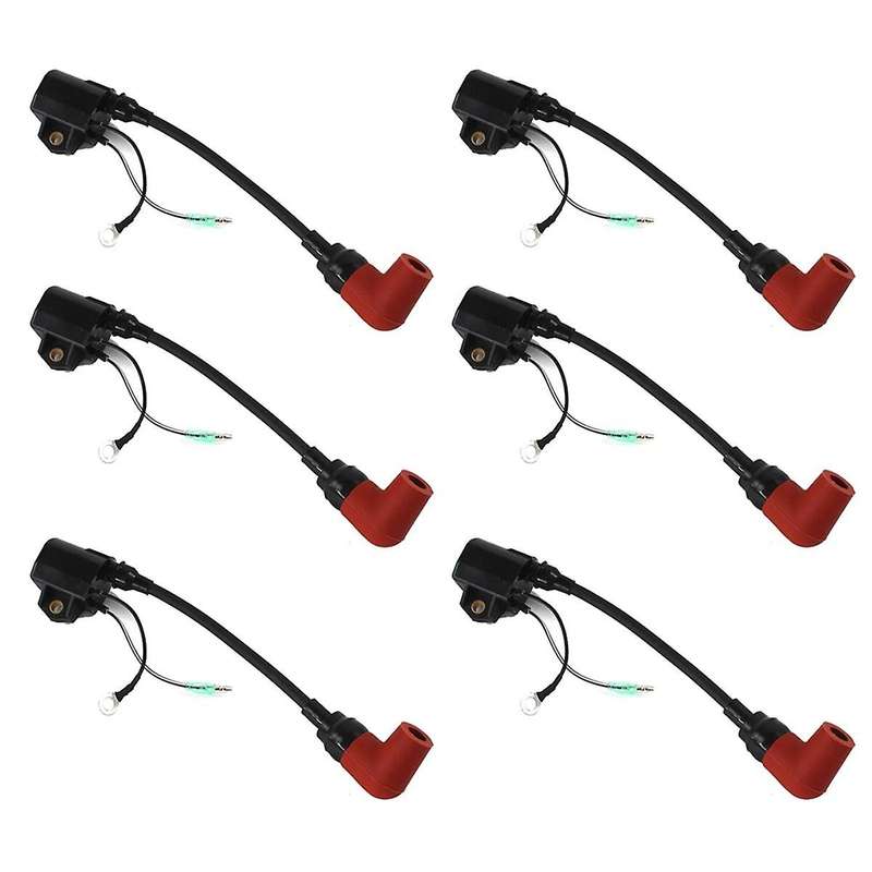 6Pcs Outboard Ignition Coil for 100HP 115HP 130HP 140HP 150HP 175HP Engine 6R3-85570-01-00 6R3-8557