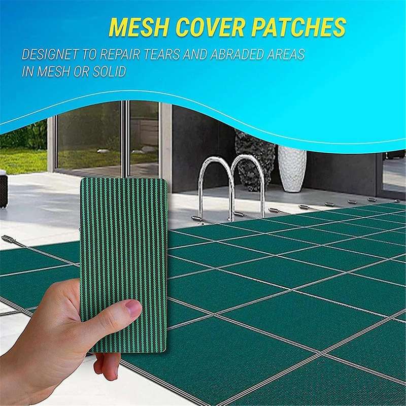 6Pcs Pool Patch Repair Kit, Pool Cover Patch 12 x 8Inch Self Adhesive, Swimming Pool Patch Repair Ki