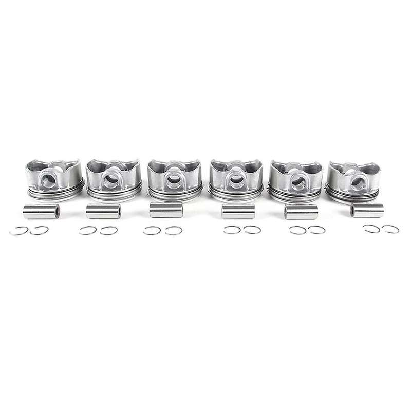 6Pcs Pistons & Rings Kit 2720303717 2720304017 A2720301018 for E-CLASS M272 CL203 S204 W211 S211 W2