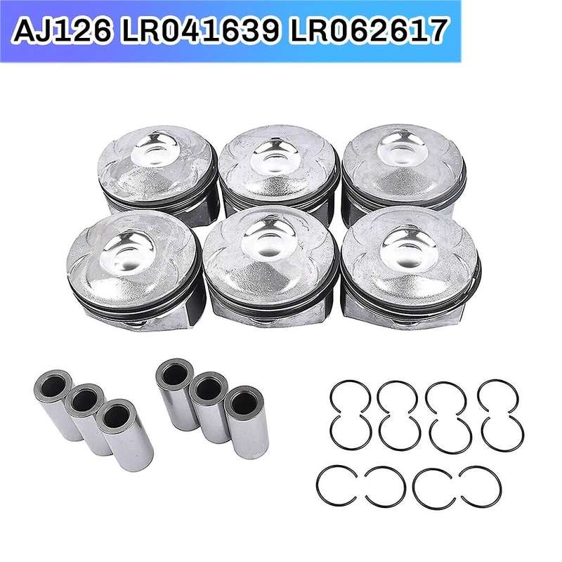 6Pcs Piston for Sport L494 L560 LR4 LR5 L319 L462 3.0T V6 ,AJ126 LR041639 LR062617