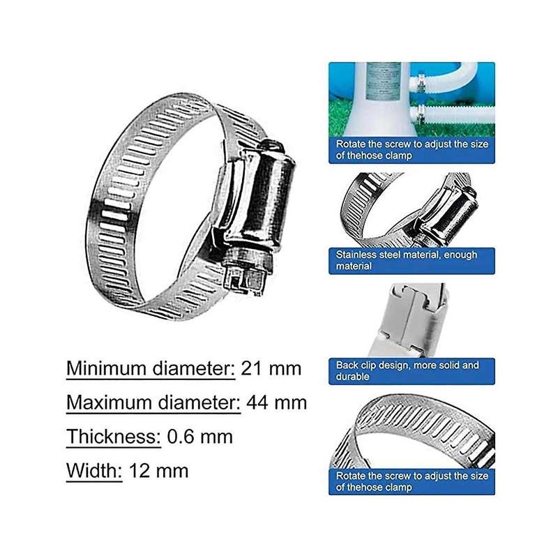 6pcs Pool Hoses for Above Ground Pools, 1.25inch Diameter 59inch Long Pump Hose Compatible for Pump