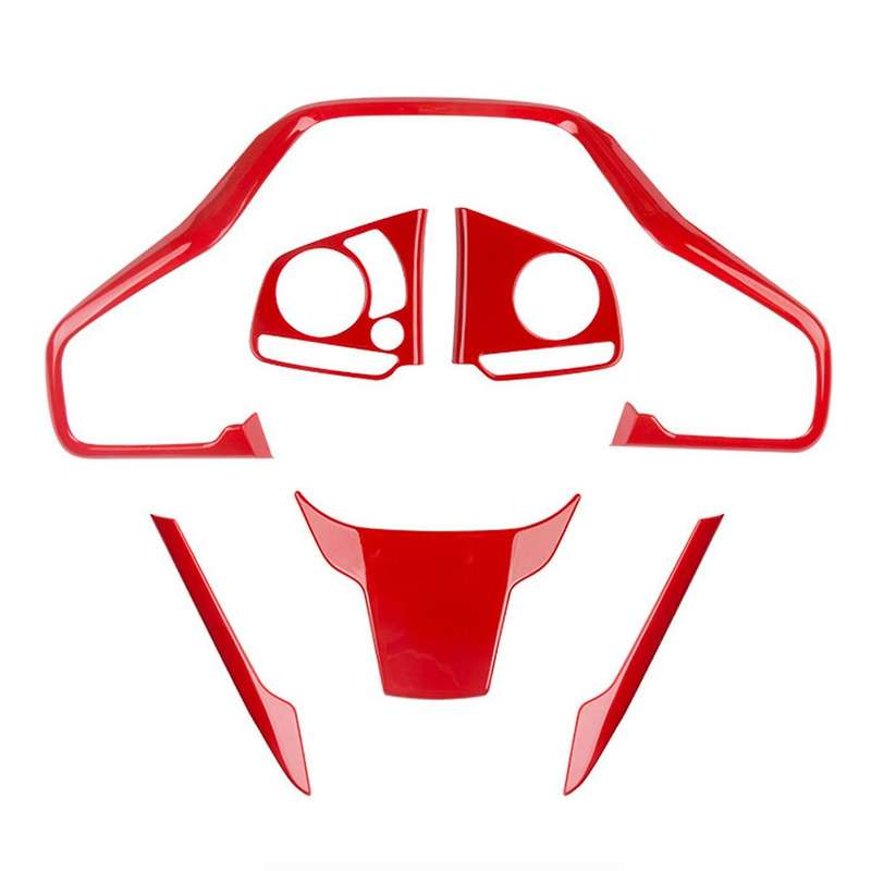 6Pcs Red Inner Steering Wheel Sticker Trim Car Accessories for 10Th 2016-2021