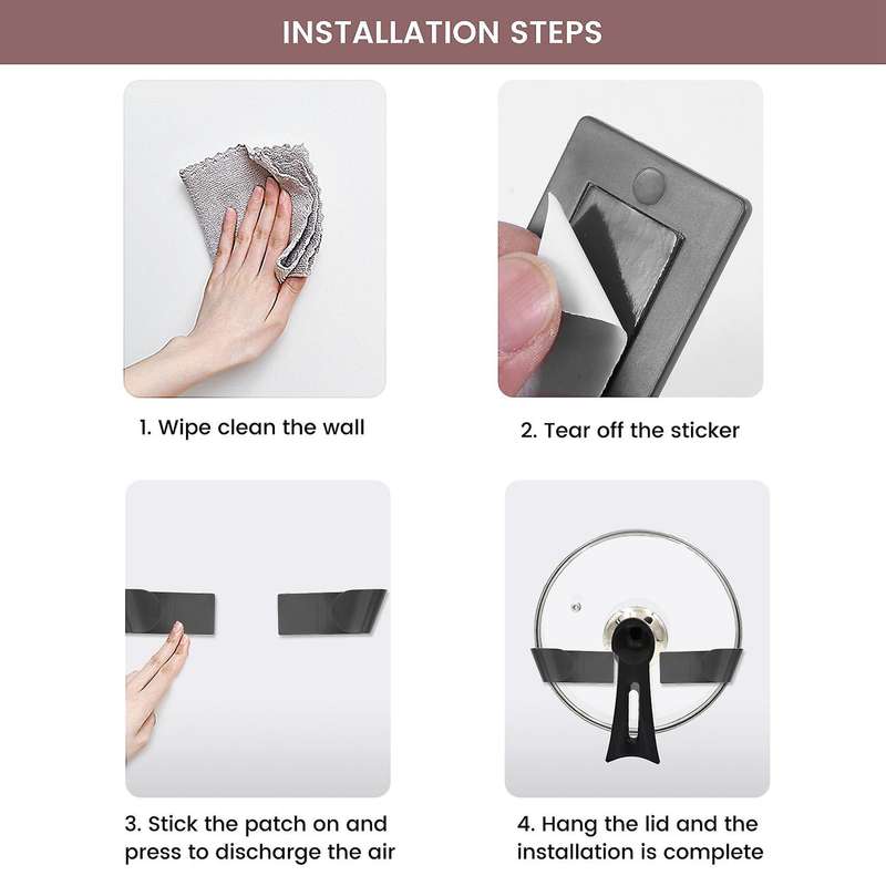 6Pcs Pot Rack Kitchen Storage Rack Spoon Rack Free Hole Wall Hanging Portable Cooking Storage Kitch