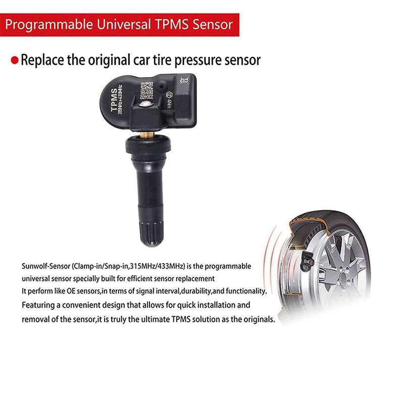 6Pcs Programming MX Sensor 315MHZ 433MHZ Tire TPMS Sensor Universal 2 in 1 Tire Pressure Monitor Re