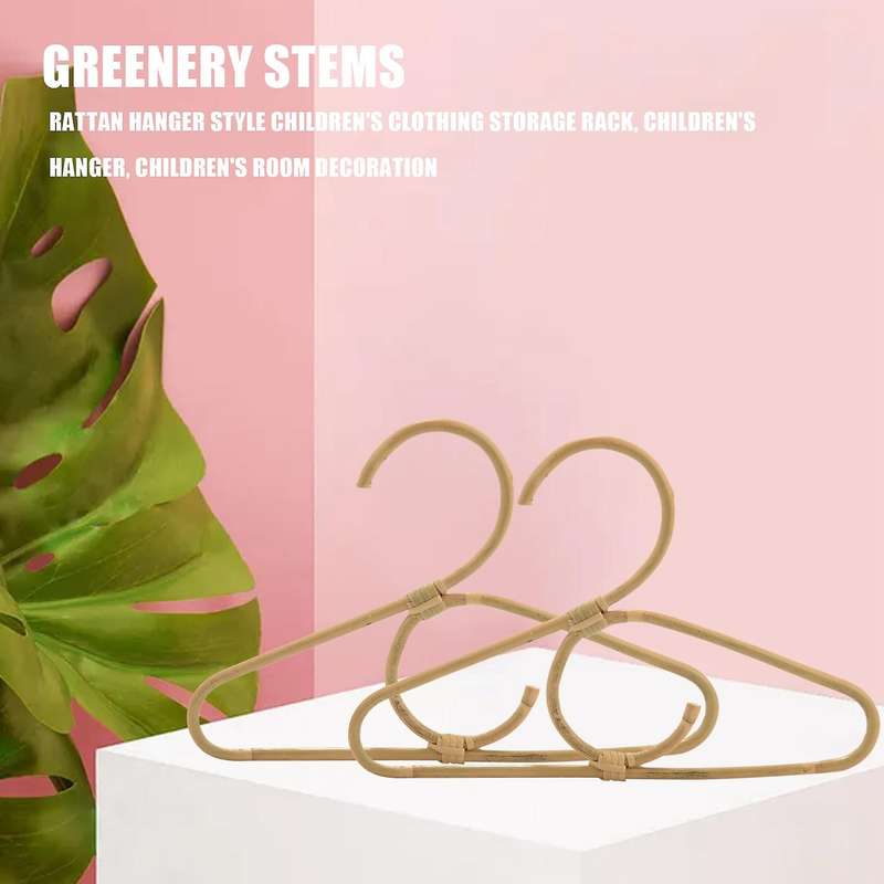 6pcs Rattan Clothes Hanger Nordic Style Kids Garments Organizer Rack Children Hanger Kids Hangers F