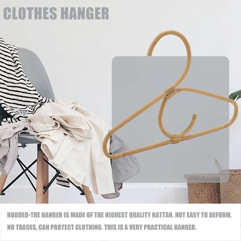 6pcs Rattan Clothes Hanger Nordic Style Kids Garments Organizer Rack Children Hanger Kids Hangers F