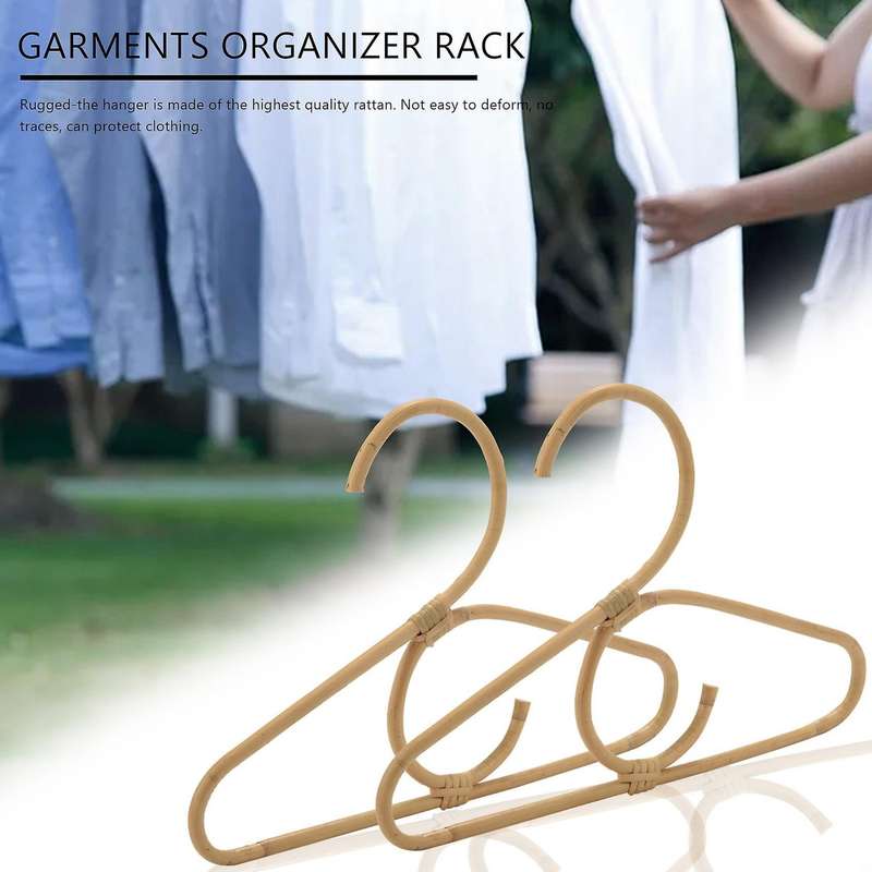 6pcs Rattan Clothes Hanger Nordic Style Kids Garments Organizer Rack Children Hanger Kids Hangers F