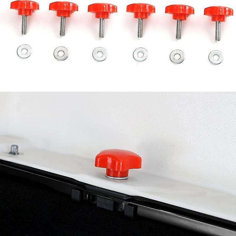 6Pcs Red Hardtop Quick Removal Bolts Thumb Screws for Wrangler 1995-2020 YJ TJ JK JKU JL 2 4 Door Ac