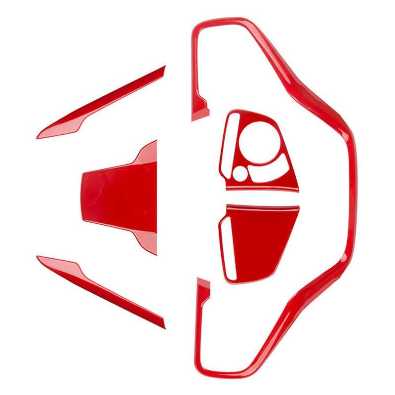 6Pcs Red Inner Steering Wheel Sticker Trim for 10Th 2016-2021 Car Accessories