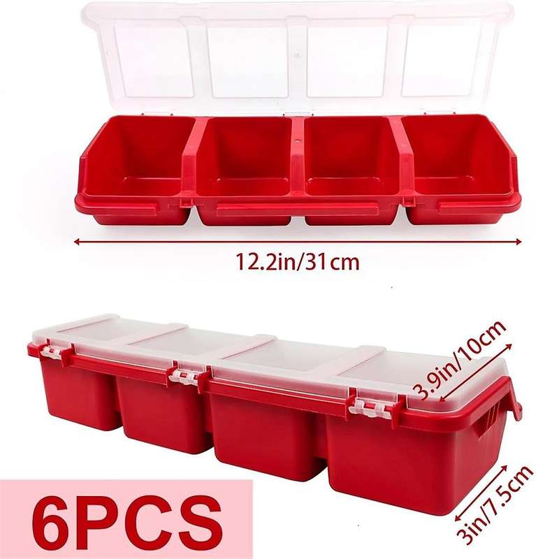6Pcs Screw Organizers Storage Bins with Lids, Plastic Stackable Hardware Organizer Box for Garage N
