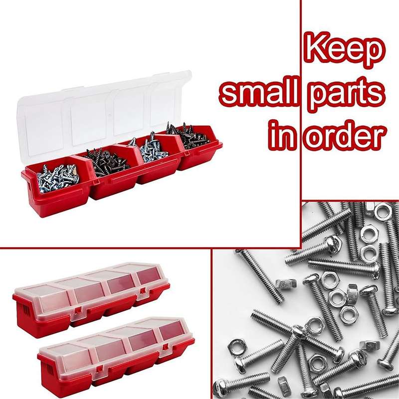 6Pcs Screw Organizers Storage Bins with Lids, Plastic Stackable Hardware Organizer Box for Garage N