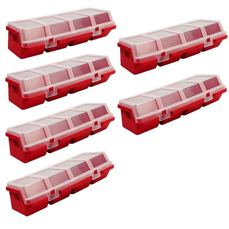 6Pcs Screw Organizers Storage Bins with Lids, Plastic Stackable Hardware Organizer Box for Garage N