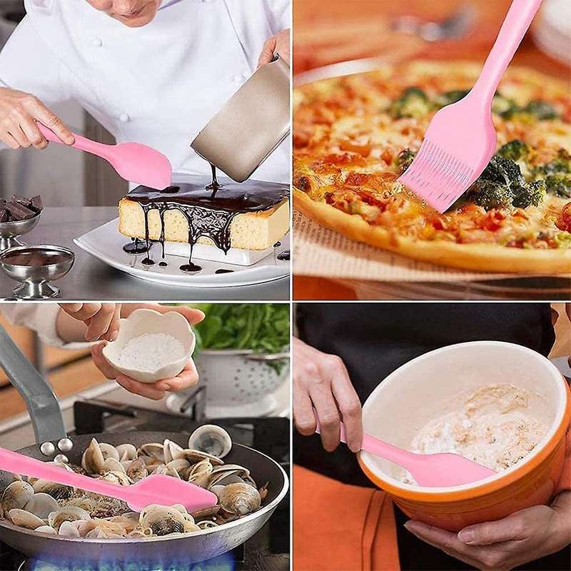 6pcs Set Silicone Spatula Dough Scraper, Kitchen Silicone Spatula Set, Baking Silicone Scraper