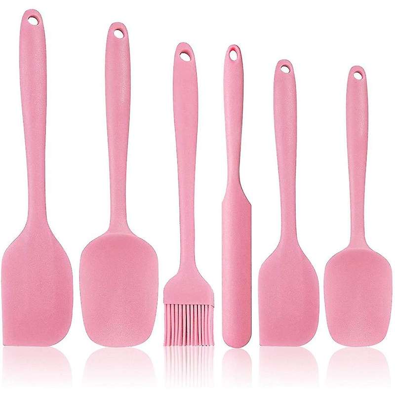 6pcs Set Silicone Spatula Dough Scraper, Kitchen Silicone Spatula Set, Baking Silicone Scraper